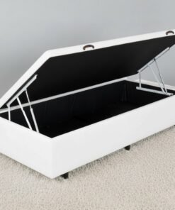 Base Box Solteiro Baú Corino Branco - ALTO NÍVEL CAMAS E COLCHÕES