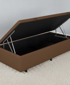 Base Box Solteiro Baú Corino Marrom - ALTO NÍVEL CAMAS E COLCHÕES