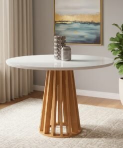 Mesa Redonda Berlim 100 Cinamomo/Off White - CEL MOVEIS