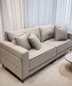 Sofá Living Montes Claros 3048 2,16 m Bege 2119 - LUFER ESTOFADOS
