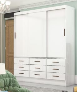 Guarda-Roupa 3 Portas Sevilha (Sem espelho) 1,62 m Branco - CARIOCA MOVEIS