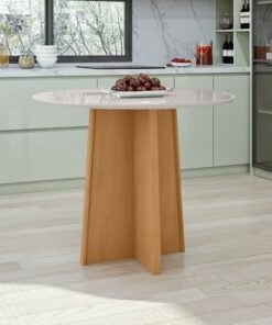 Mesa Redonda Celebrare 100 Amêndoa Clean/off White - Lopas