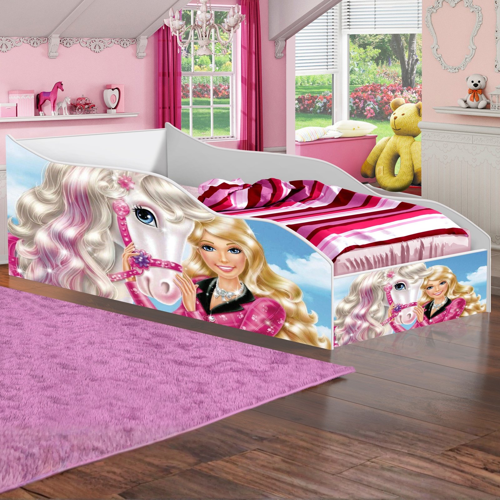 Cama Solteiro Carro Barbie Cod.500 - GABRIELLI