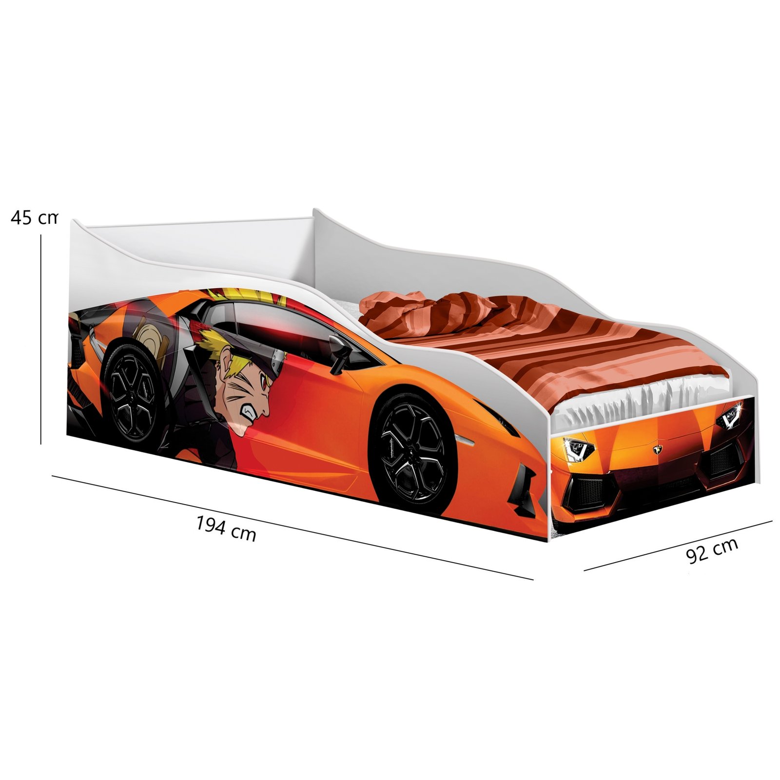 Cama Solteiro Carro Orange Naruto - GABRIELLI - Imagem 2
