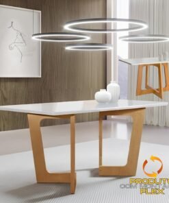 Mesa Dubai 120 (Tampo Londres) Cinamomo/Off White - CEL MOVEIS