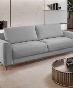 Sofa Living Ref.022 2,20 m Chenile Linho Cinza Firenze - RONDOMOVEIS