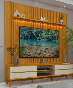 Painel até 85″ Nobre 230 Naturale  + Rack Magnífico Naturale/Off White – GELIUS