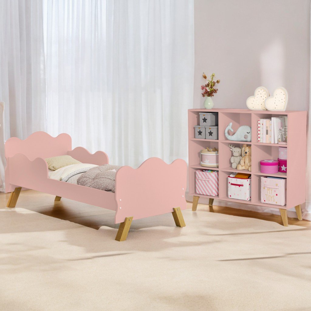 Mini Cama Juvenil Angel + Organizador Ceci Rosé - MADEC MÓVEIS