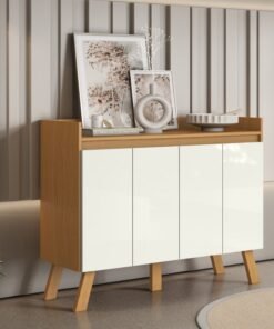 Aparador/Buffet 4 Portas Lis Cinamomo/Branco - ARAMÓVEIS