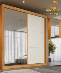 Guarda-Roupa 2 Portas Mali 151,5 m Peroba/Off White/Peroba - MÓVEIS EUROPA