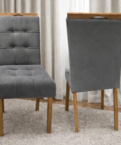 Kit 2 Cadeiras Ametista Veludo Cinza Grafite – KM DECOR