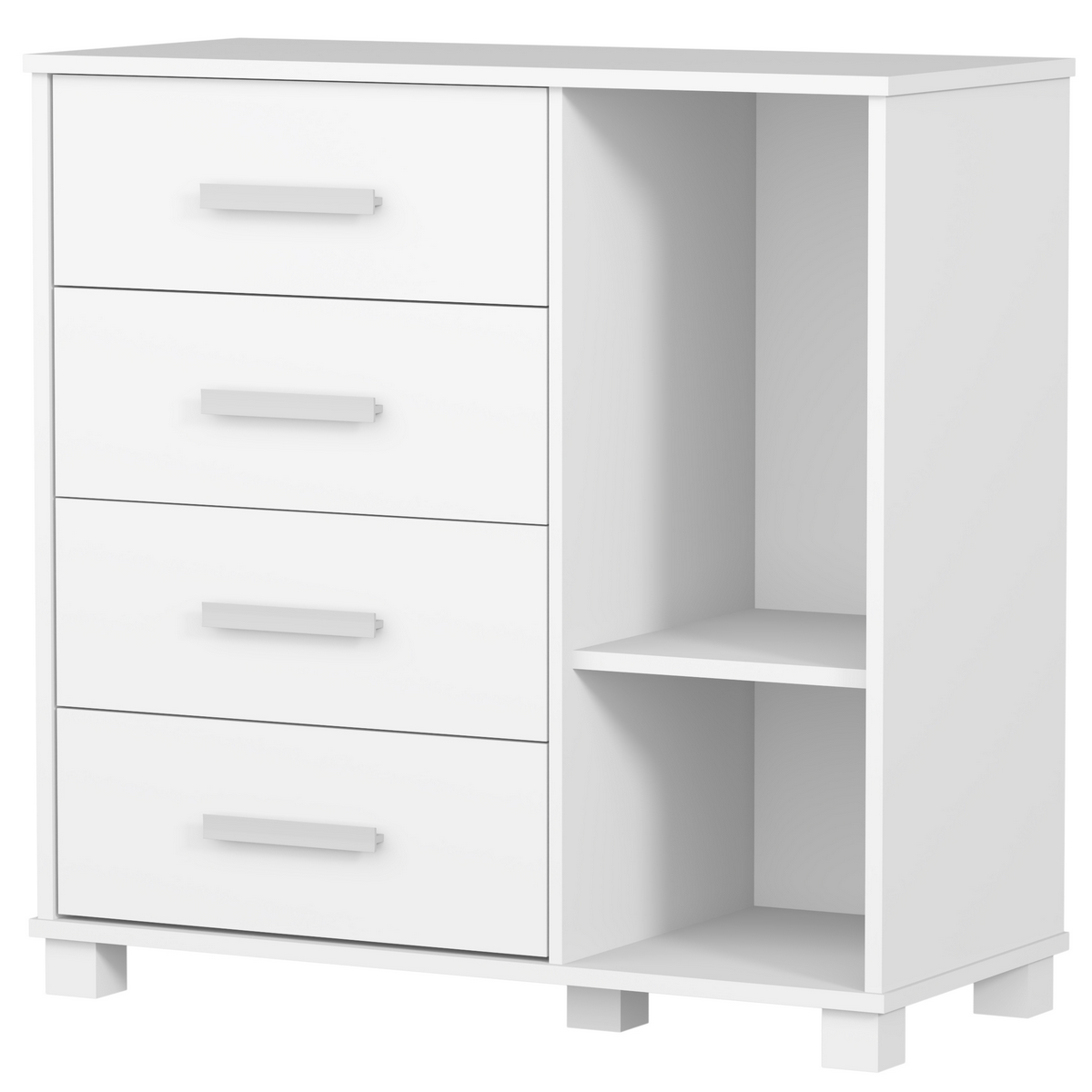 Guarda-Roupa 3 Portas + Cômoda + Mini Cama Juvenil Lívia Branco(Sem adesivo) – MADEC MÓVEIS - Imagem 4