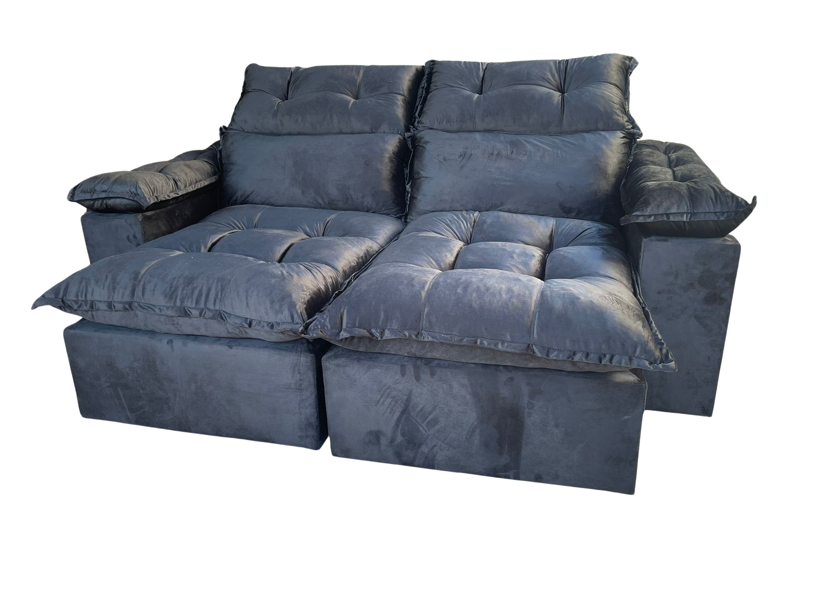 Sofá Retrátil e Reclinável Imperial 2,00 m Veludo Jolie Preto 12 - IMPERIAL DECOR - Imagem 4