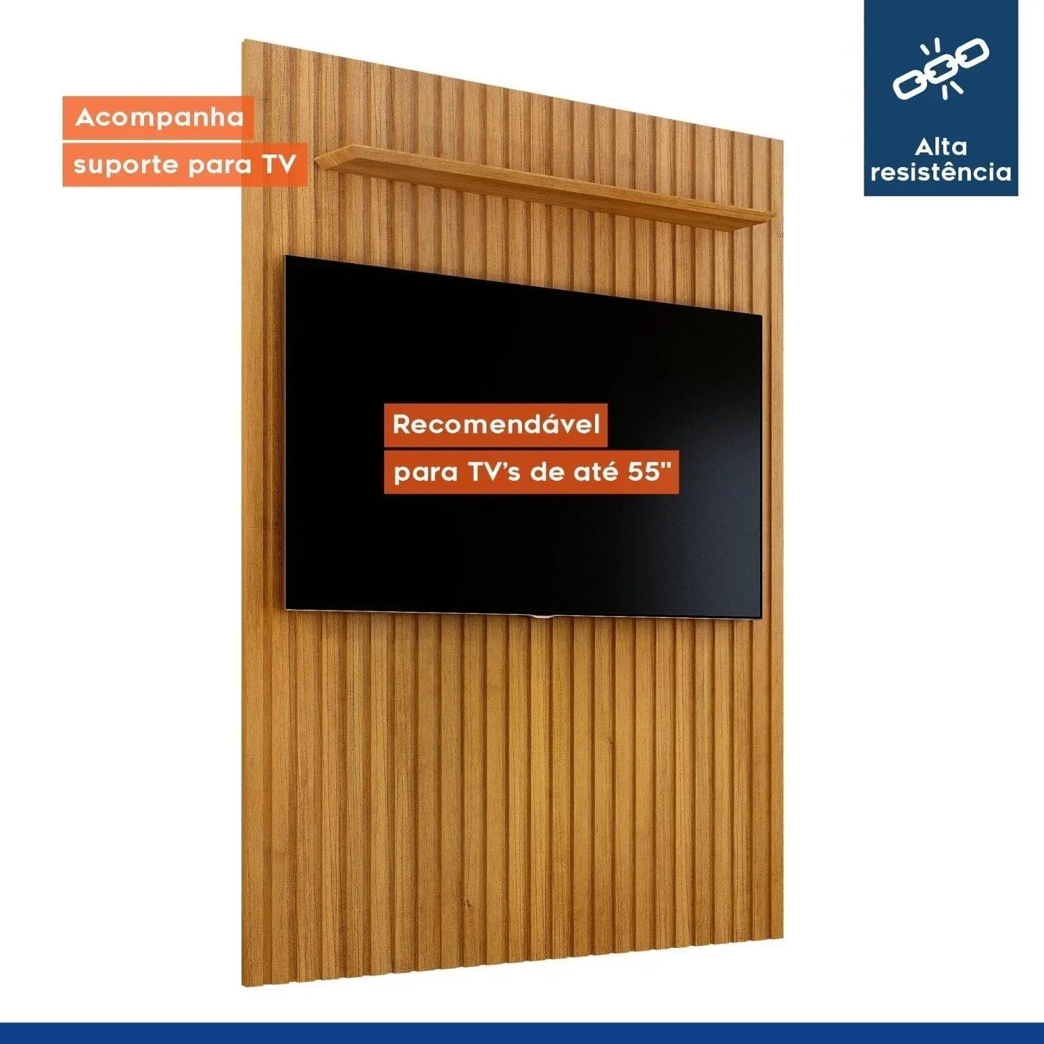 Painel até 55" Vitória 138 Cinamomo - VALDEMÓVEIS - Imagem 4