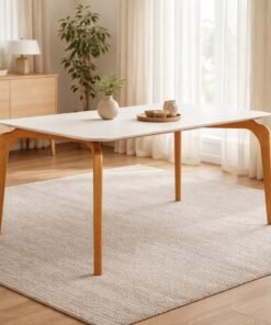 Mesa Capri 160 (C/Vidro) Cinamomo/Off White - MÓVEIS VALVERDE