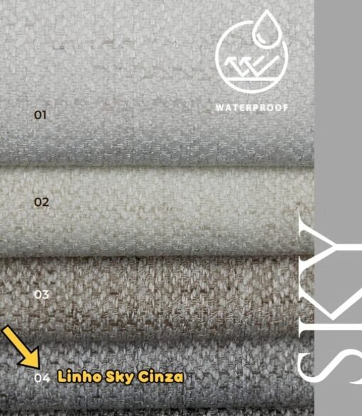 Mesa Damiana BA56 160 Canela/Off White com 6 Cadeiras Ravenna Linho Cinza – KAPPESBERG + GARDIM MÓVEIS - Imagem 4