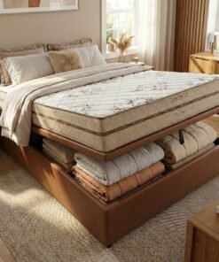 Colchão Casal Toronto 30 cm D28 Molas Ensacadas + Base Baú Corino Marrom – ECOTEC + ALTO NÍVEL