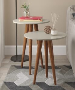 Kit 2 Mesas Slim Off White - PATRIMAR