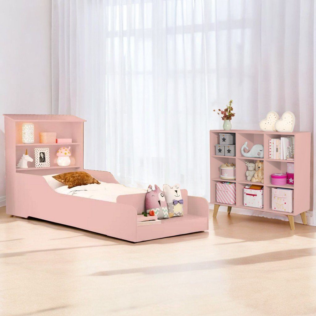 Cama Juvenil Liz + Organizador Ceci Rosé - MADEC MÓVEIS