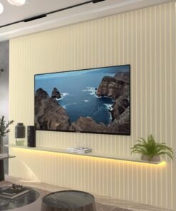 Painel ate 85" Nobre Ripado 230 Off White - GELIUS