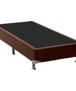 Base Box Solteiro Simples Corino Marrom - BIOSTAR