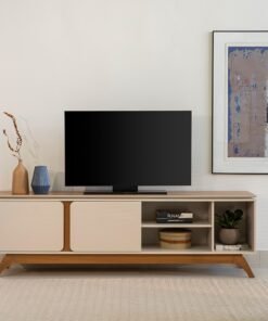 Rack ate 70" Istambul Nature/Off White - LINEA BRASIL