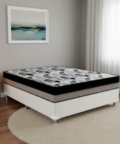 Colchão Casal ISO Dupla Face 20 cm D28/D33 + Base Simples Corino Branco – ORTOBOM + ALTO NÍVEL