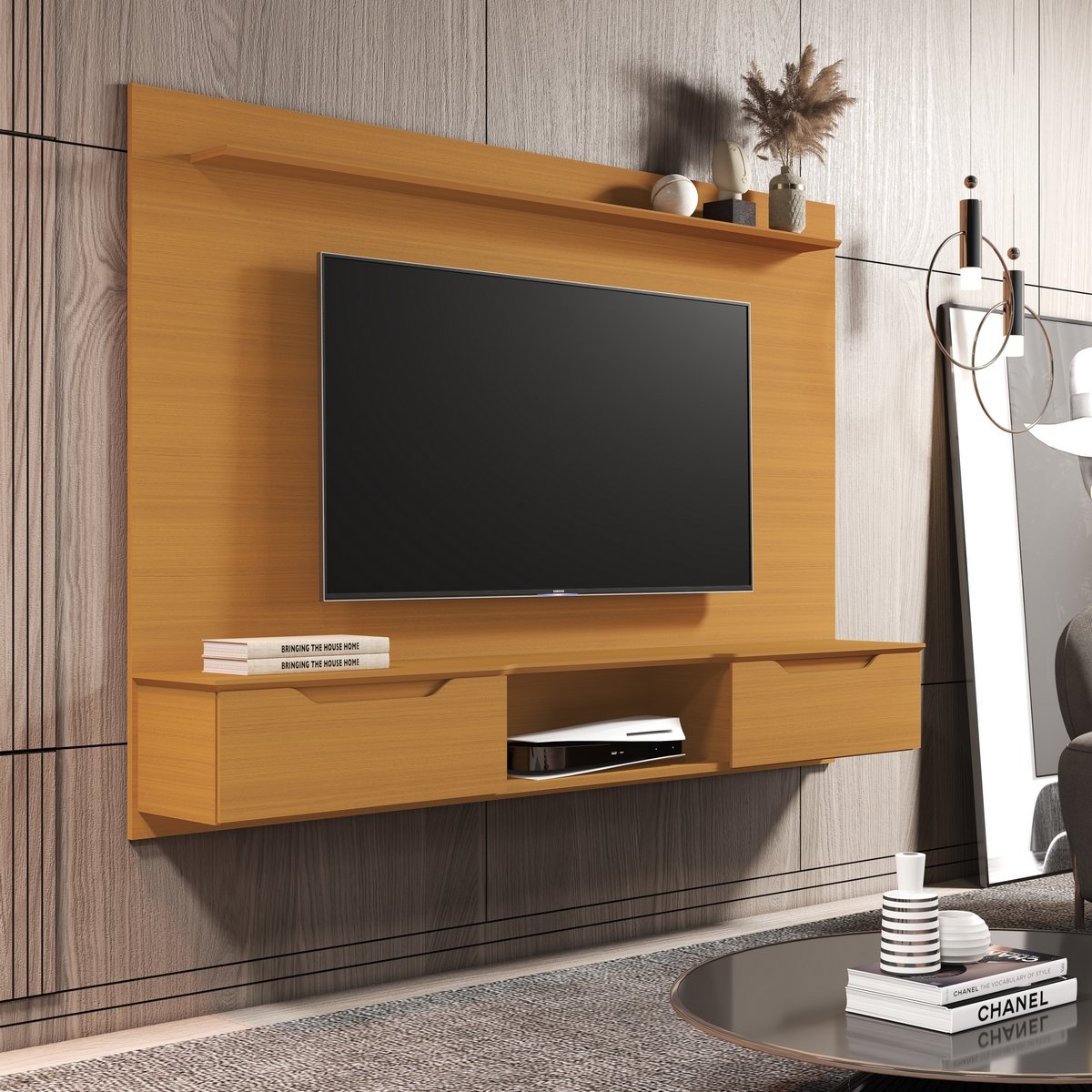 Painel até 65" Studio Cedro - EDN MÓVEIS