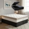 Colchão Queen King Best 28 cm D28 Molas Ensacadas + Base Baú Corino Preto – ANJOS + ALTO NÍVEL