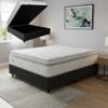 Colchão Casal New Freedom 32 cm D33 Molas Ensacadas + Base Baú Corino Preto – ORTOBOM + BIOSTAR