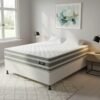 Colchão Casal Talismã 30 cm D28 Molas Ensacadas + Base Simples Corino Branco – DESIGN + BIOSTAR