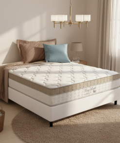 Colchão Casal King Best 28 cm D28 Molas Ensacadas + Base Simples Corino Branco – ANJOS + BIOSTAR