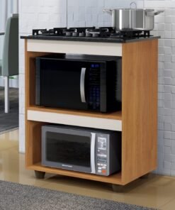Balcão para Cooktop 4 Bocas Turim Nature/Off White - KAIKI MÓVEIS