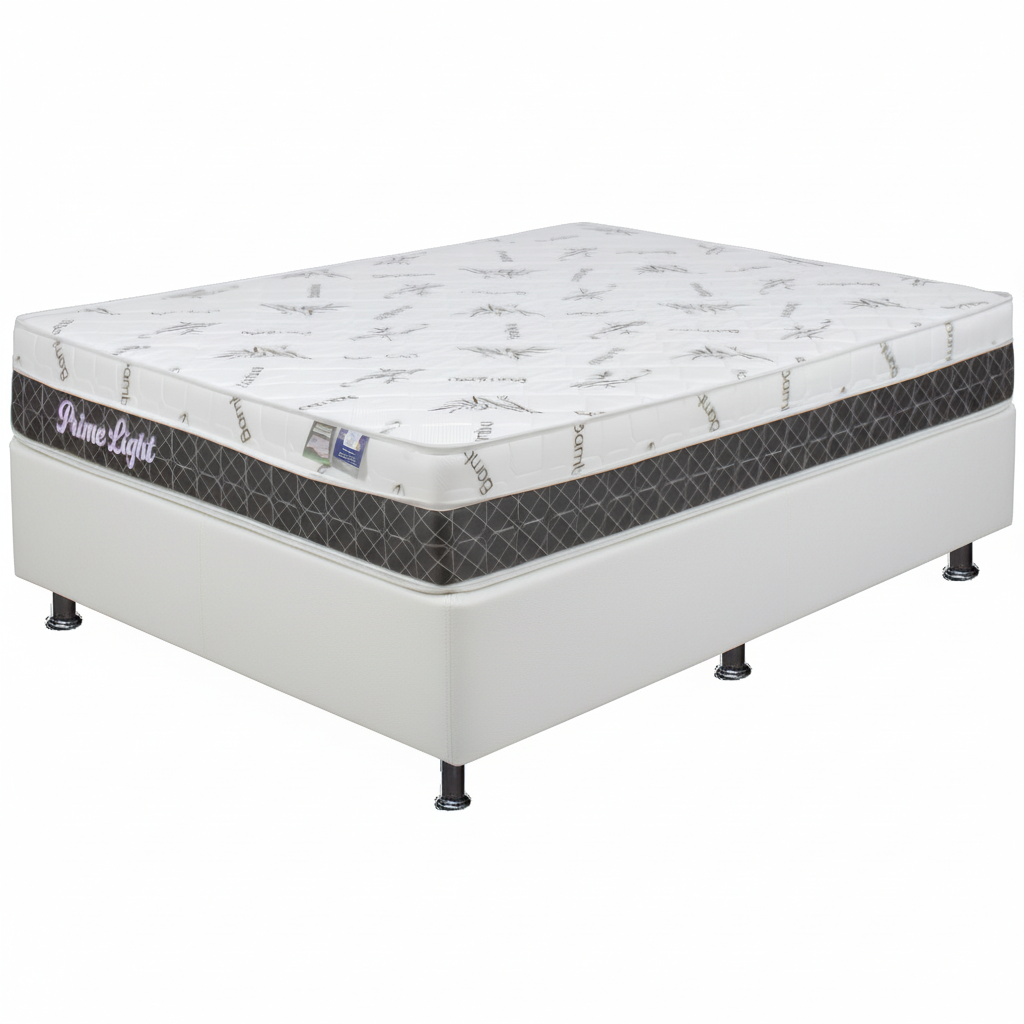 Colchão Casal Prime Light 26 cm D28 Molas Ensacadas + Base Simples Corino Branco – ORTHOPRIME + ALTO NÍVEL - Imagem 2
