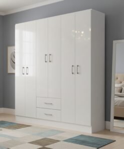Guarda-Roupa 6 Portas Jamaica 6002 1,34 m Branco - FELLICCI
