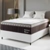 Colchão Casal Montreal 32 cm D28 Molas Ensacadas + Base Simples Corino Branco – VIERO + ALTO NÍVEL