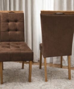 Kit 2 Cadeiras Ametista Veludo Marrom – KM DECOR
