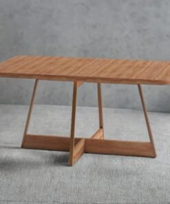 Mesa Átria 1592 Retangular 160 Rosê Cobre/Nogal Freijó - CARRARO MÓVEIS