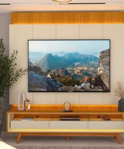 Painel até 85″ Magnífico + Rack Requinte 212 Naturale/Off White – GELIUS
