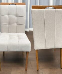 Kit 2 Cadeiras Sophia Linho Bege 200 - WM DECOR