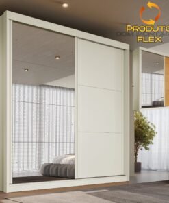 Guarda-Roupa 2 Portas Mali 151,5 m  Off White/Peroba/Off White - MÓVEIS EUROPA