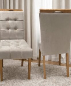 Kit 2 Cadeiras Ametista Veludo Bege – KM DECOR