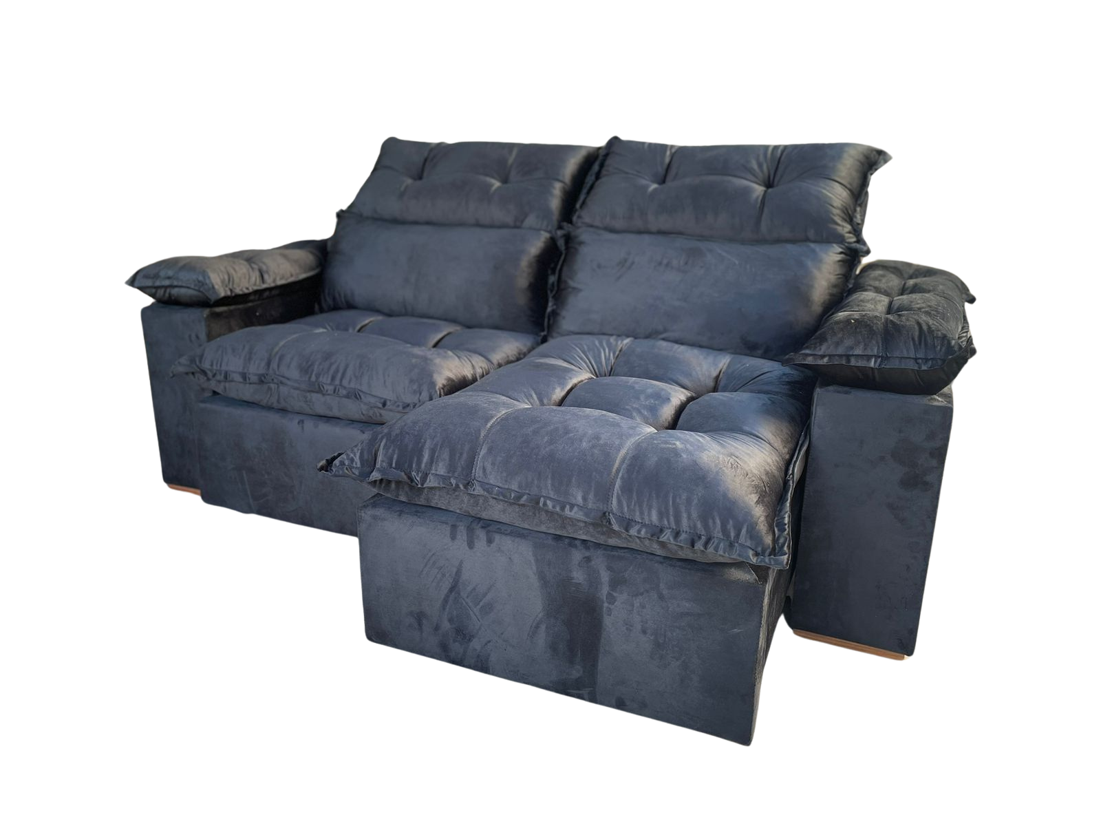 Sofá Retrátil e Reclinável Imperial 2,00 m Veludo Jolie Preto 12 - IMPERIAL DECOR - Imagem 3