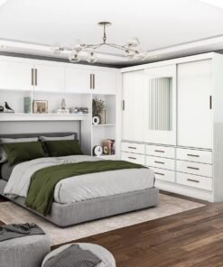 Modulado 4 Portas + Guarda-Roupa 3 Portas Sevilha (Com espelho) Branco - CARIOCA MÓVEIS