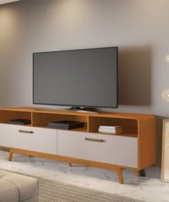 Rack até 70″ Cristal Cinamomo/Off White – JCM MOVELARIA