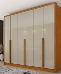 Guarda-Roupa 6 Portas Fortuna/Riqueza 2,43 m Cinamomo/Off White - TCIL