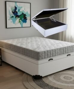Colchão Casal Orthosono 18 cm D33 + Base Baú Corino Branco – ANJOS + BIOSTAR