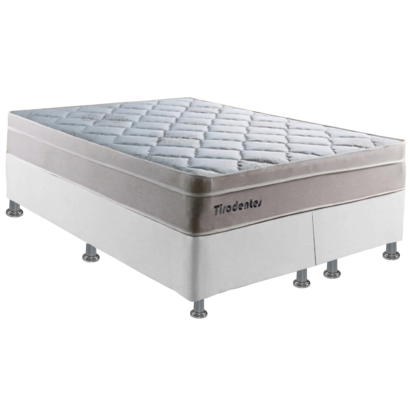 Colchão Queen Tiradentes 24 cm D28 Molas Ensacadas + Base Simples Corino Branco – COLCHOMINAS + ALTO NÍVEL - Imagem 2