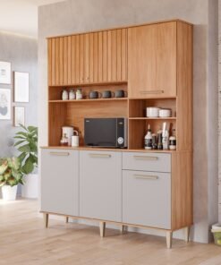 Kit Cozinha 6 Portas Mila 1,51 m Cinamomo/Off White - MGM MÓVEIS