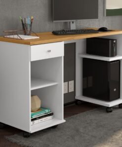 Mesa para Computador Million Branco/Cinamomo - PATRIMAR